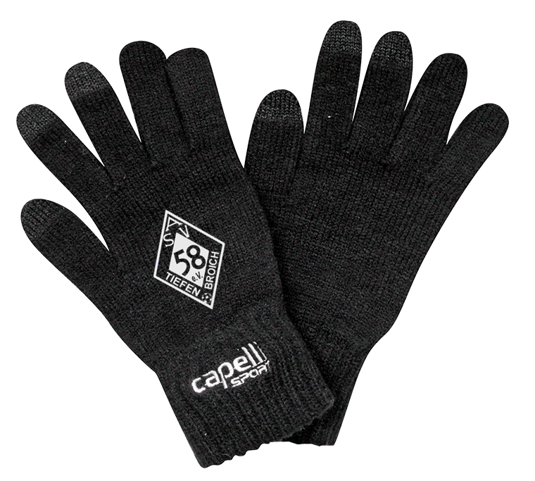 CS Adult Knit Gloves 3 Finger Touch & Embroidered Logo ASV